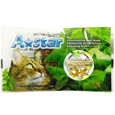 【A Star】貓專用潔牙骨 貓草機能 貓零食 貓點心 潔牙錠 貓咪, AB貓星形薄荷潔牙骨單包-起司味15g, 1個