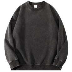 워싱 워시드 긴팔 남성 여성 맨투맨 티셔츠 어메리칸 빈티지 두툼한 350g 고급 면