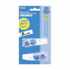 PLUS 플러스 수정 테이프 리필 WH-605R 2P 5mmx6M 2개입, 단품, 단품