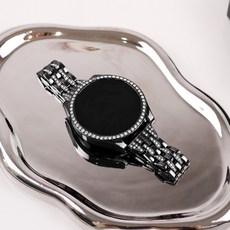 오르몽트 세트 갤럭시워치 클래식 큐빅 브레이슬릿 (보호커버+스트랩) 40mm 44mm, 블랙세트, 1개