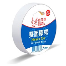 鹿頭牌雙面膠帶 24mm x 15Y 手撕易用 信件封緘 美工黏貼, 1個