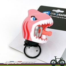 Crazy Safety 3D 鯊魚造型自行車鈴鐺 - 粉色, 1個
