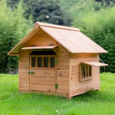 원목 애견하우스 실외고양이집 강아지 케이지 반려견, 양면창, S