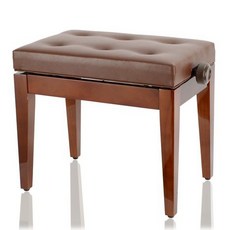 台灣製微調式實木升降鋼琴椅【送鋼琴布】單人演奏椅, 棕