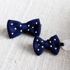 리본앤타이 네이비 도트 니트 커플 남아 유아 아기 보타이 아빠 남성 신랑 셀프 돌촬영 소품
