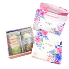 馥奇手感職人 愛在春天-粉紅佳人手工餅乾禮盒 (12片裝/附提袋) 彌月/喜餅/春節禮盒, 1盒, 闆闆推薦款