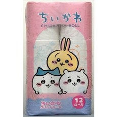 Harima-Kyowa吉伊卡娃捲筒衛生紙12入，日貨嚴選，原生紙漿，可愛圖案，居家必備, 1個