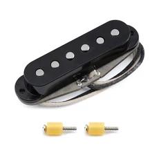 FLEOR 1개 일렉트릭 기타 픽업 싱글 코일 알니코 5 빈티지 스태거드 ST SSS 파이버 보빈 부품 52mm, 09 Middle Black