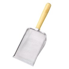 SAM 臺灣現貨 不鏽鋼貓砂鏟 升級優質款 細孔, 1個, 全新升級，自帶掛鉤貓砂鏟,2.0mm網孔/10目（核桃砂/小米砂）