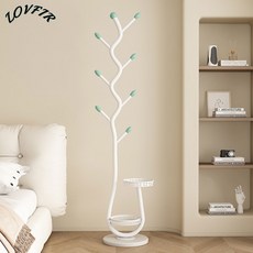 LOVFIR 프리미엄 스탠드 옷걸이 모자걸이 겸용 튼튼한 금속 행거 수납 정리 행거, 흰색