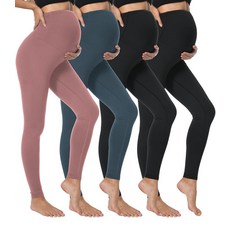 Dalavch 3팩 임산부 레깅스 1 블랙 1 핑크 1 블루 미디엄