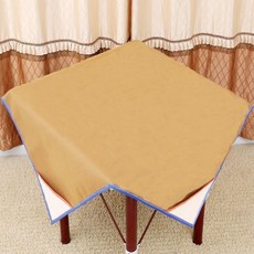 麻將桌布 家用大號一米正方形麻將毯 加厚消音麻將墊 方便儲物 輕鬆收納 隨意折疊 四角帶兜 做工精細 時尚麻將布, 【升級加大加厚】1.2米黃色無圖案, 1個