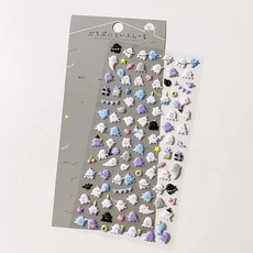 Kawaii 동물 3D 푹신한 스티커 귀여운 만화 스크랩북 스티커 DIY 저널 편지지 스티커 데코 미적 예술, 03 04