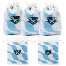 아레나 복주머니 5개입 수영가방 손가방 목욕가방, 블루