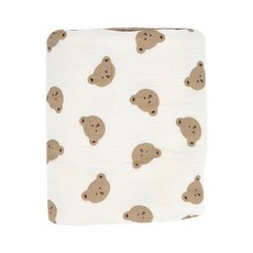 JoyBaby兒童紗布蓋毯 四層棉紗 鄒布紗布毯 空調毯 嬰兒被 薄毯 小熊兒童被, 可愛熊頭