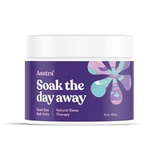 ASUTRA 사해 목욕 소금 디톡스 & 슬림 다운 16온스 - 풍부하고 활력 있는 미네랄에 담급니다 유칼립투스 스위트 오렌지 레몬 오일로 정제 및 에너지 공급, Natural Sleep Therapy, 1개