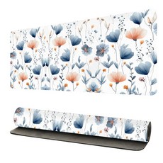 여성용 핑크 웨스턴 패턴 책상 매트 대형 PU 가죽 키보드 패드 미끄럼 방지 베이스 사무실 게임 및 홈 데코 선물 59.9 x 29.9cm(23.62 11.81인치) 2, 꽃무늬