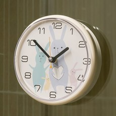 팀브로스 디자인 욕실 흡착 방수시계 (토끼), 단품