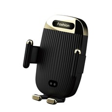 Fashion 車用無線充電手機支架，自動感應，單手操作，多角度調整，兼容多種手機尺寸, 黑色, MCK-CH02