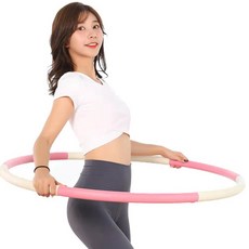 MIRANDA 뱃살 지압효과 다이어트 스마트 훌라후프 1.2KG, 화이트+핑크, 1개