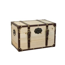 빈티지 보물 상자 나무 소품 레트로 장식 보관함 궤짝, 초대형 70x40x40cm, 원목색