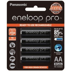Panasonic eneloop pro AA 3號充電電池 (4入) - 日本製, 1個, 3號AA大顆4顆, 4個裝