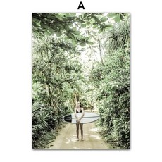 숲 버스 나무 인용문 녹색 풍경 벽 예술 캔버스 그림 북유럽 포스터 프린트 거실 집 꾸미기, 5. A