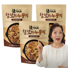[TV홈쇼핑정품 인포벨]정가네 찰보리 누룽지 고단백 돼지감자 파로 장미화 건강 끓여먹는 영양 가마솥 누룽지, 3개, 500g