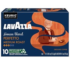Lavazza Perfetto 에스프레소 로스트 그라운드 커피 포드 - 9.6g(0.33온스) 커피 10개, 115g