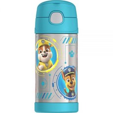써모스 FUNTAINER 355ml 12온스 키즈 스트로우 보틀 카 299182, Paw Patrol Blue
