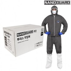 XL XXL P2 작업복 나노가드 안전복 투피스 부직포 일회용 BOX 24벌 방진복 보호복 회색, 1개, 상세페이지 참조