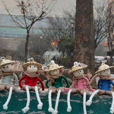 마크라메 매듭 걱정인형 허수아비 인형 만들기 키링 열쇠고리 세트 도안 포함 취미, 2.코랄핑크