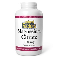 natural Factors 檸檬酸鎂 150毫克 膠囊, 360錠