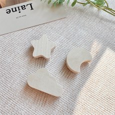 뚜뚜아트 원목 우드 꼭꼬핀 나무 벽걸이 후크 3p, 별, 달, 구름 세트, 1세트