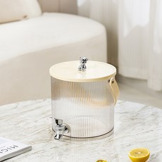 家用冰箱帶龍頭冷水壺 大容量飲料桶花茶果茶杯果汁冷桶輕奢高檔, 1個, 奶油色-3.5L:如圖, 1L