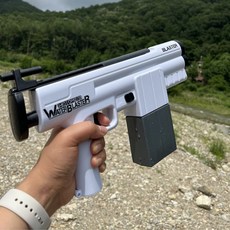 오토 자동 전동 물총 워터건 워터밤 캠핑 물놀이, 화이트, 1개