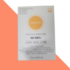 이너비토 54g 퀘르세틴 노스릴리브 노니 추출물 프로바이오틱스 이노시톨 건조효모 L 시스틴 비타민 C, 2개, 1.8g