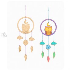 롱스팜 민화샵 부엉이 모빌 (1개) 미술시간