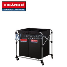 VICANDO 150L 雙格摺疊布巾車，大容量車用收納箱，摺疊設計不佔空間，車內置物整理好幫手, 1個