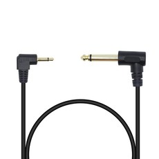 90도 1/8 TS - 1/4 케이블 직각 3.5mm 모노 수 어댑터 오디오 케이블 (기타 노트북 스피커 앰프용 19인치), 1.6ft