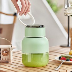 ANYOU 무선 믹서기 휴대용 미니 블렌더 사무실 캠핑용 텀블러 쉐이커 빙수기 800ML, 그린