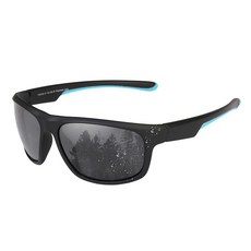 JIANGTUN 남성용 여성용 플로팅 편광 낚시 선글라스 세일링 보트 선물 해변 쿨 스타일 안경 E01 블랙 프레임 그레이 렌즈 블루 레그 미디엄