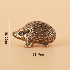 純黃銅刺蝟茶寵桌面擺件, 小刺蝟, 1個
