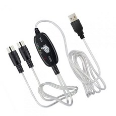 미키노나 미디 케이블 5핀에서 USB 어댑터 70.86인치 음악 편집용 코드 키보드 연결용 윈도우 PC 홈 스튜디오 호환, 미키노나 미디 케이블 5핀에서 USB 어댑터 70.86