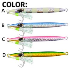 메탈 낚시 미끼 빠른 침강 수직 인조 바닷물, 1개, 2. B-With hook