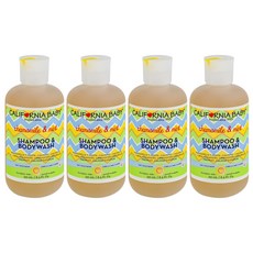 캘리포니아베이비 샴푸 앤 바디워시 올인원클렌저 카모마일 & 민트, 251ml, 4개