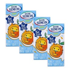 예이니식품 돈시몬 착즙 오렌지 주스 200ml 어린이음료수생과일, 4개