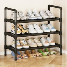 하스몰 프리미엄 다용도 멀티 신발장 신발정리대 60cm, 블랙, 3단