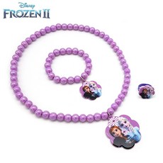 제삼오스토어 아크릴 꽃모양 3종세트 연퍼플 여아목걸이 키즈목걸이 유치원