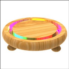 원목 무지개 점멸 LED받침대 (건전지별매)